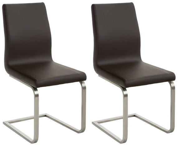 Set van 2 eetkamerstoelen Bolfert bruin, Bruin