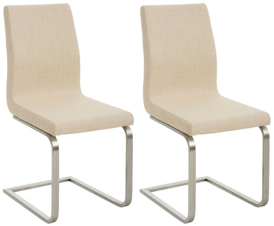 Set van 2 eetkamerstoelen Bolfert Stof Creme
