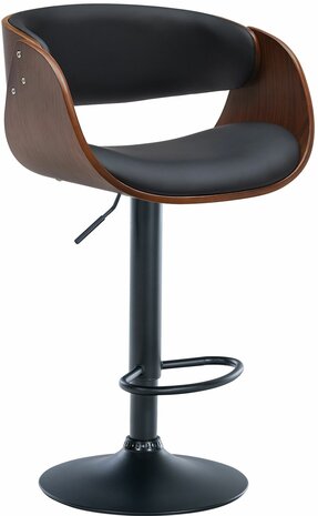 Barkruk Pertmoro Kunstleer walnoot/zwart,zwart, Zwart