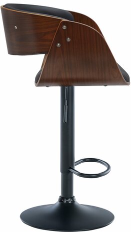Barkruk Pertmoro Kunstleer walnoot/zwart,zwart, Zwart
