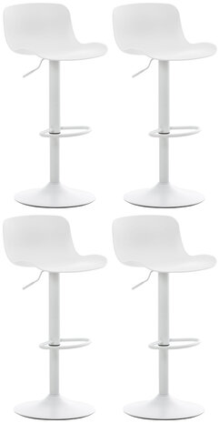 Set van 4 barkrukken Ilmidi Kunststof wit, Wit