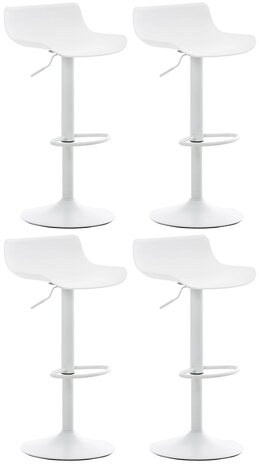 Set van 4 barkrukken Oviera wit, Wit