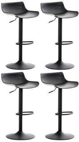 Set van 4 barkrukken Oviera zwart, Zwart