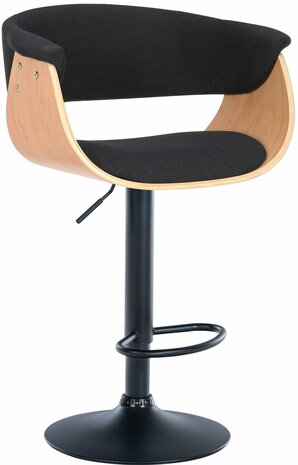 Barkruk Vastel natura/zwart,Stof, Zwart