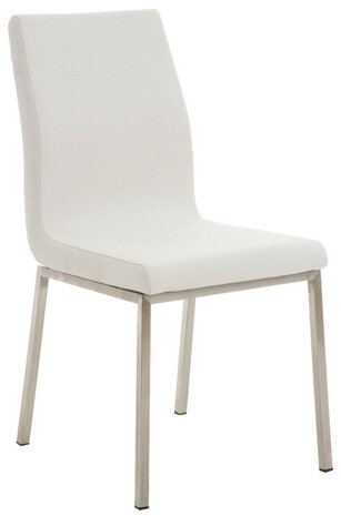 Set van 2 eetkamerstoelen Calmor stof wit, Wit