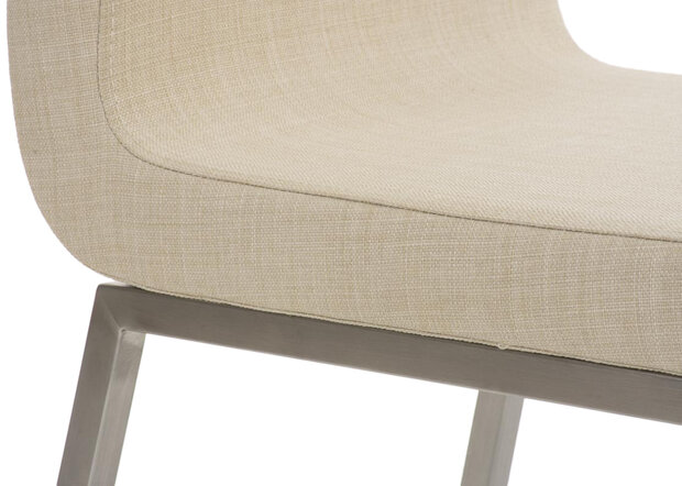 Set van 2 eetkamerstoelen Calmor stof Creme