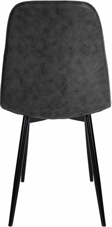 Set van 4 Nepiar eetkamerstoelen zwart,Kunstleer, Zwart