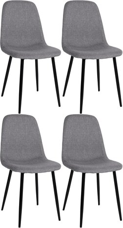 Set van 4 Nepiar eetkamerstoelen grijs,Stof, Grijs