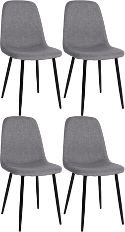 Set van 4 Nepiar eetkamerstoelen grijs,Stof, Grijs