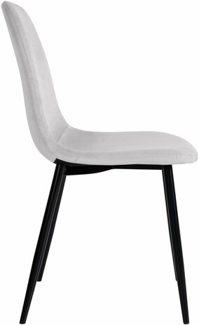 Set van 4 Nepiar eetkamerstoelen Creme,Fluweel