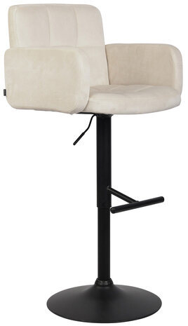 Barstoel Les Engalos Fluweel zwart, Creme