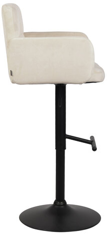 Barstoel Les Engalos Fluweel zwart, Creme