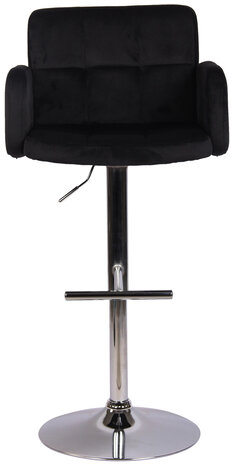 Barstoel Les Engalos Fluweel chroom, Zwart