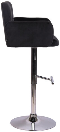 Barstoel Les Engalos Fluweel chroom, Zwart