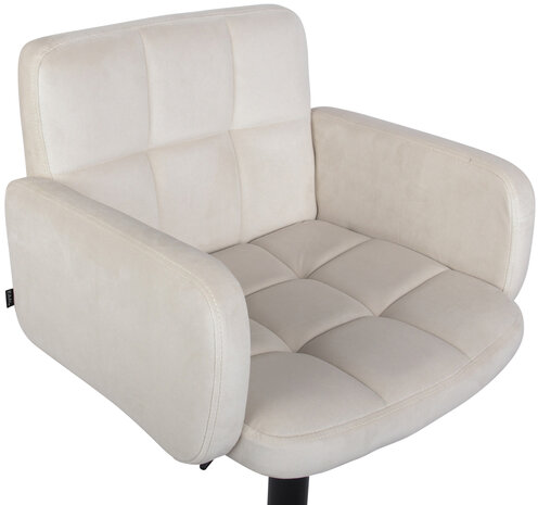Barstoel Les Engalos Fluweel zwart, Creme