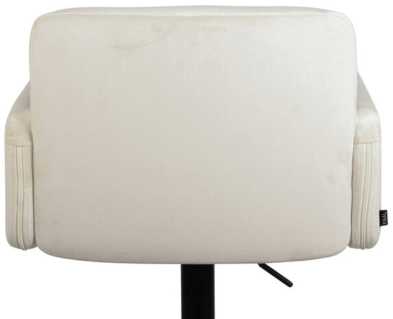 Barstoel Les Engalos Fluweel zwart, Creme