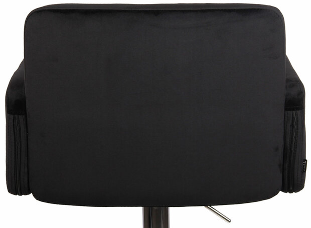 Barstoel Les Engalos Fluweel chroom, Zwart
