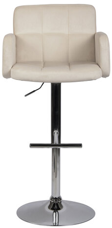 Barstoel Les Engalos Fluweel chroom, Creme