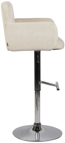 Barstoel Les Engalos Fluweel chroom, Creme