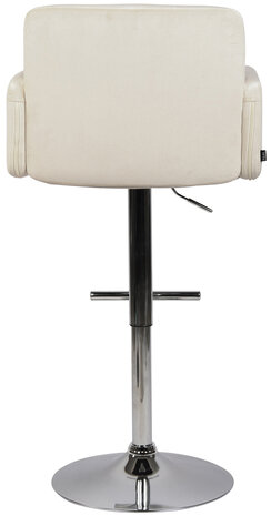 Barstoel Les Engalos Fluweel chroom, Creme
