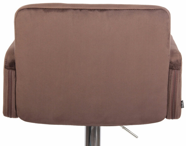Barstoel Les Engalos Fluweel chroom, Bruin