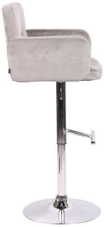 Barstoel Les Engalos Fluweel chroom, Grijs