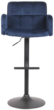 Barstoel Les Engalos Fluweel zwart, Blauw