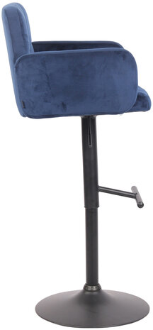 Barstoel Les Engalos Fluweel zwart, Blauw
