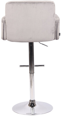 Barstoel Les Engalos Fluweel chroom, Grijs