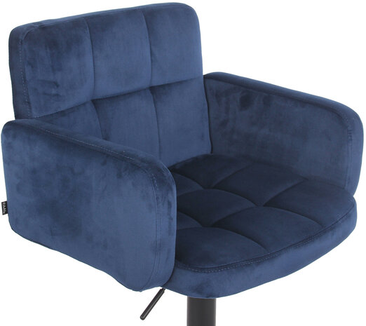 Barstoel Les Engalos Fluweel zwart, Blauw