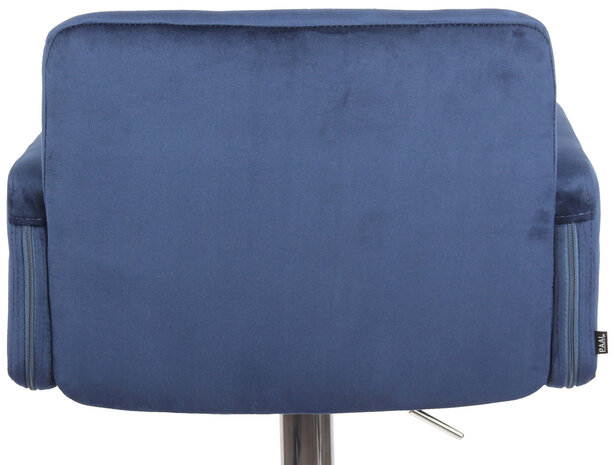 Barstoel Les Engalos Fluweel chroom, Blauw