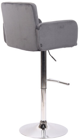 Barstoel Les Engalos Fluweel chroom, Grijs