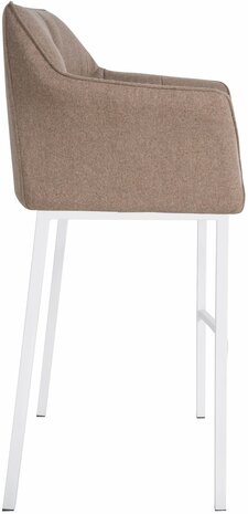 Barstoel Domasa W Vilt met 4-pootsframe, Taupe