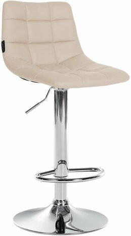 2-delige set barstoelen Jirra kunstleer chroom, Creme
