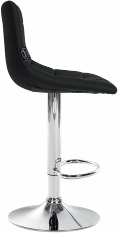 2-delige set barstoelen Jirra kunstleer chroom, Zwart
