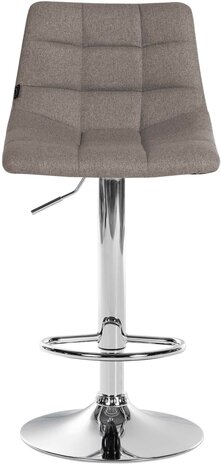 2-delige set barkruk Jirra Stof chroom, Grijs