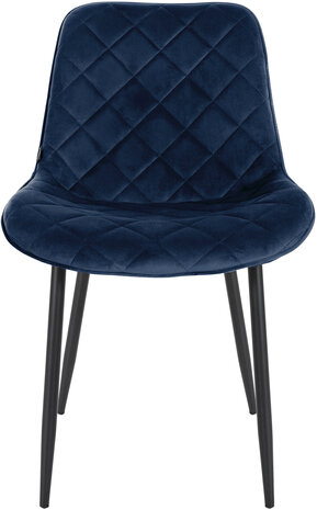 4-delige set stoelen Sprengs Velvet, Blauw