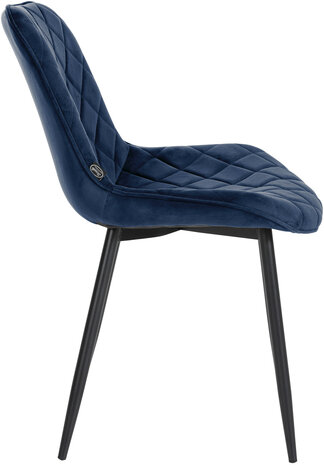 4-delige set stoelen Sprengs Velvet, Blauw