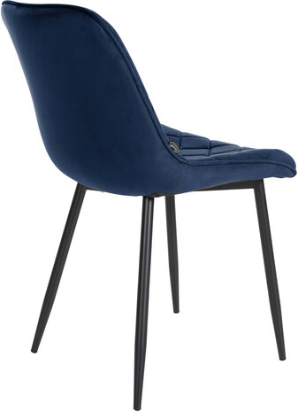 4-delige set stoelen Sprengs Velvet, Blauw