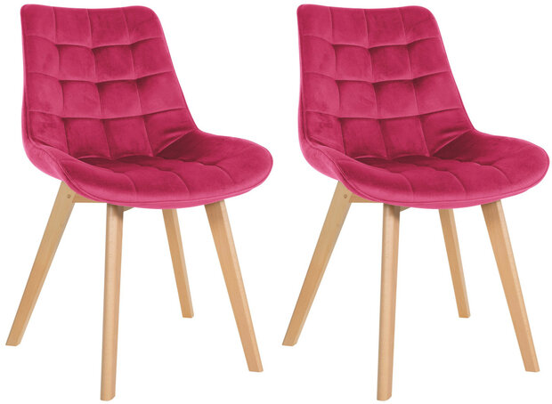 2-delige set stoelen Briik fluweel, Rood