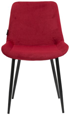 4-delige set eetkamerstoelen Vactiroi fluweel, Rood