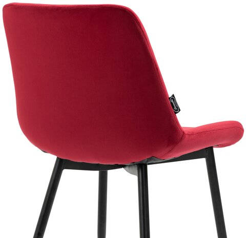 4-delige set eetkamerstoelen Vactiroi fluweel, Rood