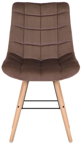 2-delige set stoelen Line fluweel, Bruin