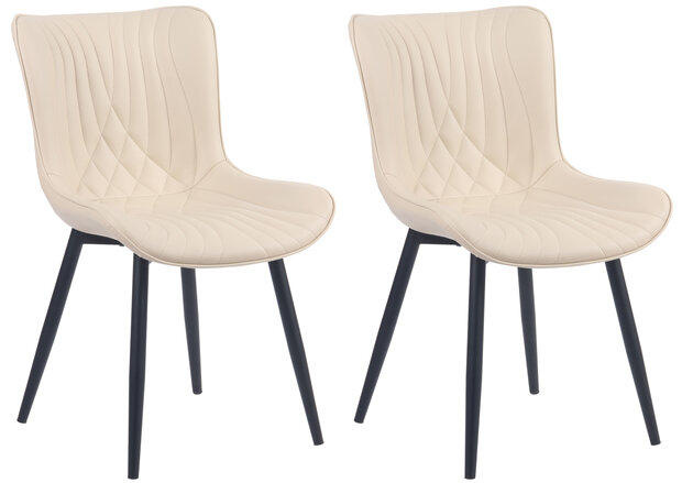 2-delige set stoelen Brida kunstleer, Creme
