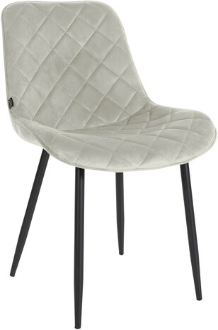 4-delige set stoelen Sprengs Fluweel, Creme