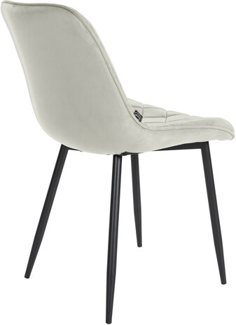 4-delige set stoelen Sprengs Fluweel, Creme