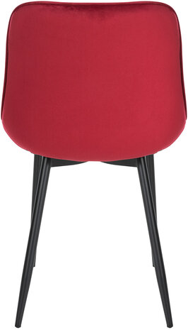 4-delige set stoelen Sprengs Fluweel, Rood