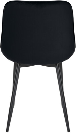 4-delige set stoelen Sprengs Fluweel, Zwart