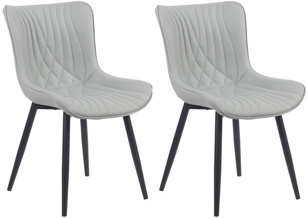 2-delige set stoelen Brida kunstleer, Grijs