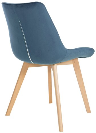 2-delige set stoelen Briik fluweel, Blauw